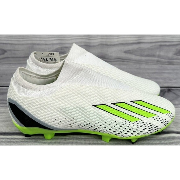 ADIDAS X SPEEDPORTAL .3  LL FG SOCCER CLEATS Men's 6.5 / WOMEN'S 7.5 WHITE/GREEN - Picture 4 of 8